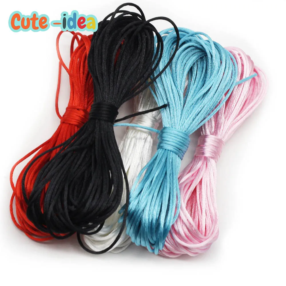 Cute-idea 10m/lot Colorful Nylon Cord 1.5mm  DIY Baby Teether Pacifier Clip Toy Accessories Bracelet Braided String Baby Goods