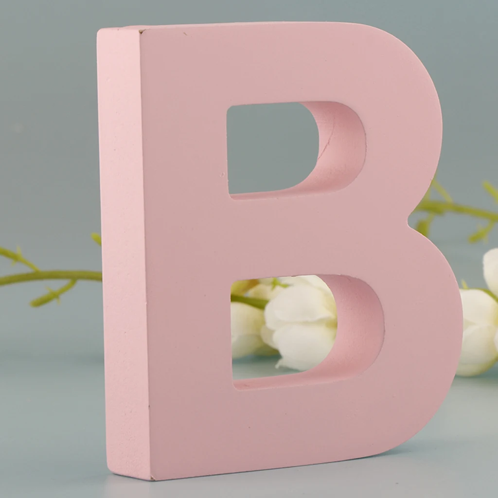 Pink Wooden Floating Letters Door Numbers Alphabet Letter Baby Shower Signs 