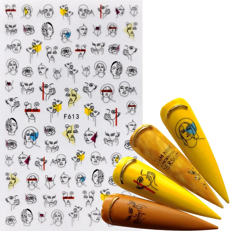 

YZWLE 1 PC Nail Art Sticker Retro Styles Slider Watercolor Ink Ballet Dancing Women Accessoires Tips for Nail Polish