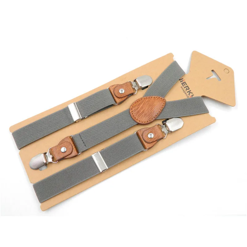 MatteGrey Deepeel 1 шт. 2,5*75 см детские 3 зажимы Типа Y подтяжки высокого качества полиэстер эластичный ремень регулируемые подтяжки аксессуары - Цвет: MatteGrey
