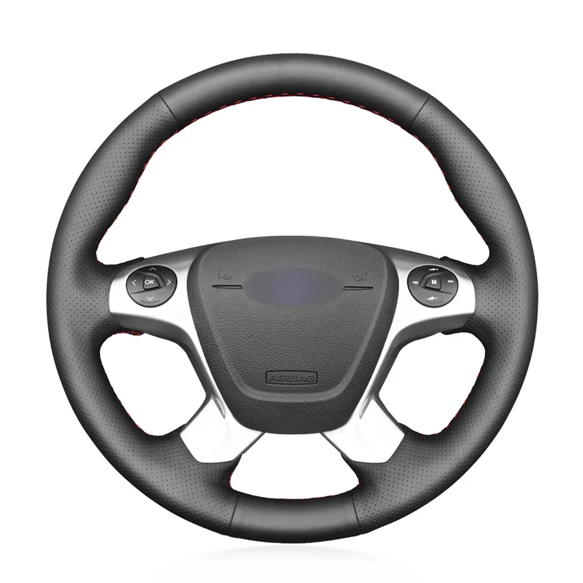 Coprivolante Per Auto In Pelle Nera Cucita A Mano Per Ford Transit Connect Tourneo Custom Grand Tourneo Connect
