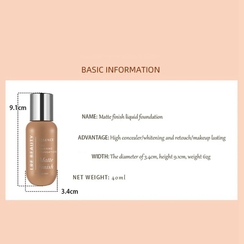 Liquid Foundation Even Skin Color Cover Freckles Dark Circles Moisturizing Concealer Foundation Liquid Maquillaje Profesional*.w