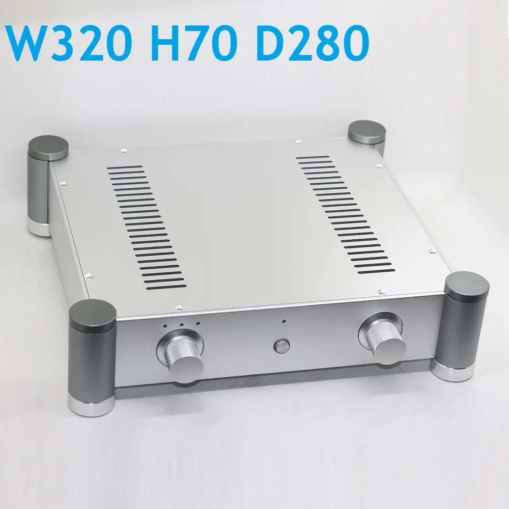 Корпус усилителя с серебряной трубкой D280 W320 H70 алюминиевый чистый задний Чехол