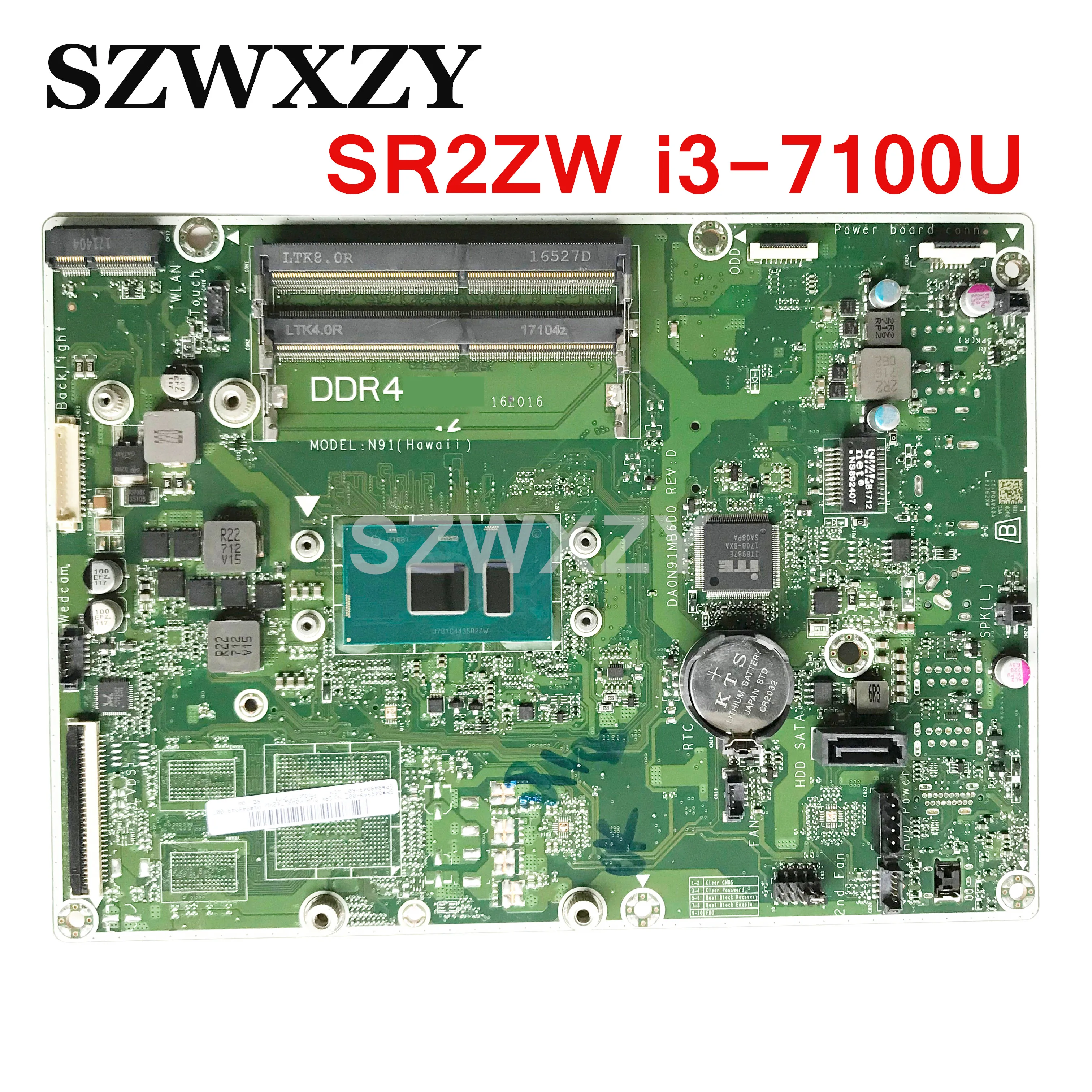 Для hp 22 24-G моноблок материнская плата 848949-007 848949-607 SR2ZW i3-7100u Процессор DDR4 DA0N91MB6D0