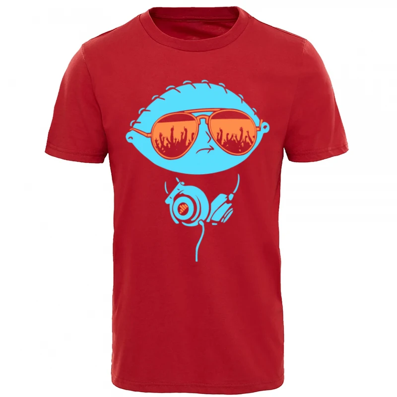 DJ Stewie Tshirt Hip Hop Male Tops Tees Heavy Metal Summer Crew Neck 100% Cotton Men T-Shirt Rapper