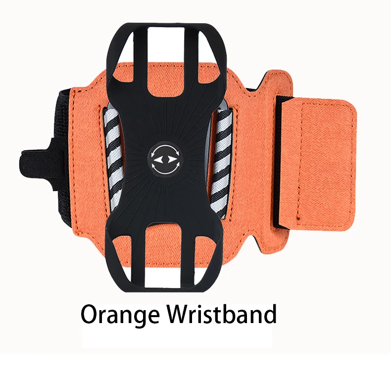 orange wristband Спортивный чехол на руку для iPhone X 8 7 XS MAX, Универсальный вращающийся браслет на запястье для бега, спортивный браслет для 4-7 дюймов, спортивный браслет - Цвет: orange wristband