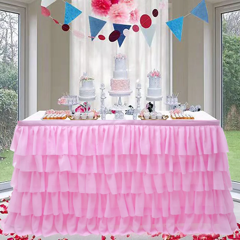 Юбка для стола, Тюлевая юбка для стола, для свадебного украшения, для дня рождения, банкета, вечерние, для свадебного стола, праздничный Декор