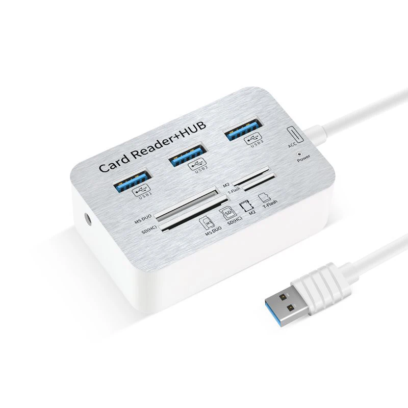 BKSCY usb-хаб 3,0 высокоскоростной Мульти Usb 3,0 концентратор с MS/SD/M2/TF кард-ридером комбинированный usb-разветвитель для портативных ПК Мульти usb-хаб