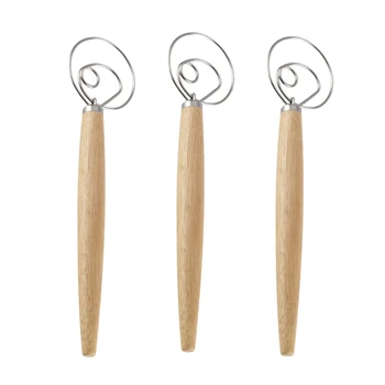 

HOT 3 Pack Stainless Steel Dough Whisk Blender Cake Bread Pastry Dough Mixer Stick 33X8X2.5cm