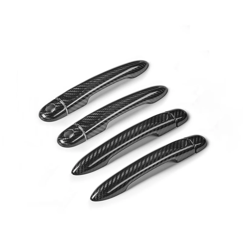 Carbon fiber-1 set Внешнее украшение для дверной ручки из углеродного волокна для автомобиля изменение стиля автомобиля аксессуары для Mercedes Smart 453 forfour - Название цвета: Carbon fiber-1 set
