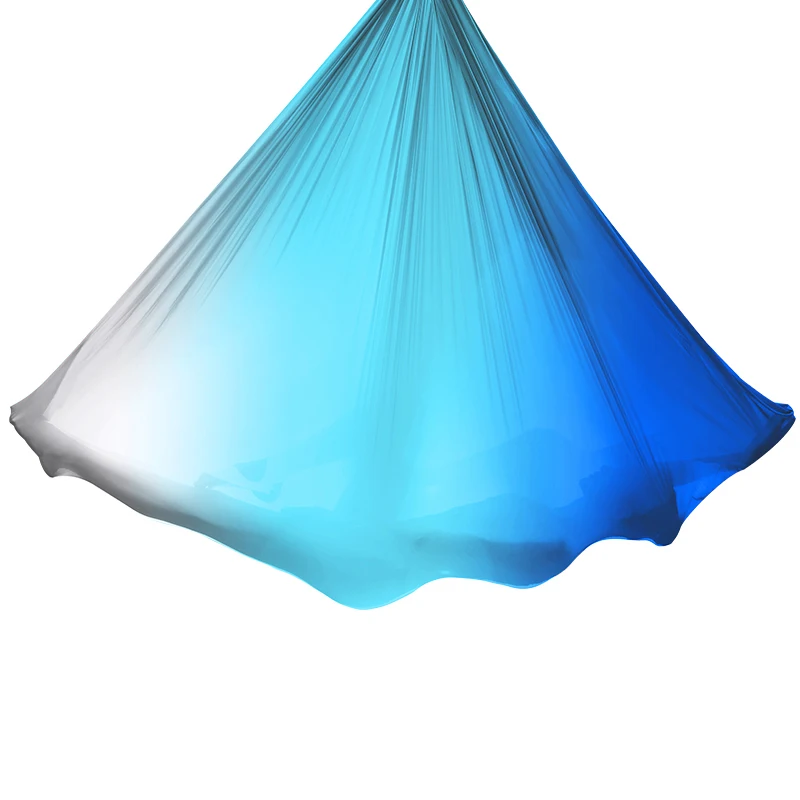 Blue light color Новинка, градиентный воздушный Шелковый гамак для йоги, 5 м х 2,8 м, ткань для воздушного акробатического цирка, для воздушного танца, качели - Цвет: Blue light color
