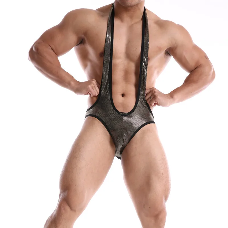 Fashion Men Undershirt Underwear Sexy Wrestling Suit Men Bodysuits Men's Jumpsuit Suspender Teddies Underwear One-Piece Bodysuit