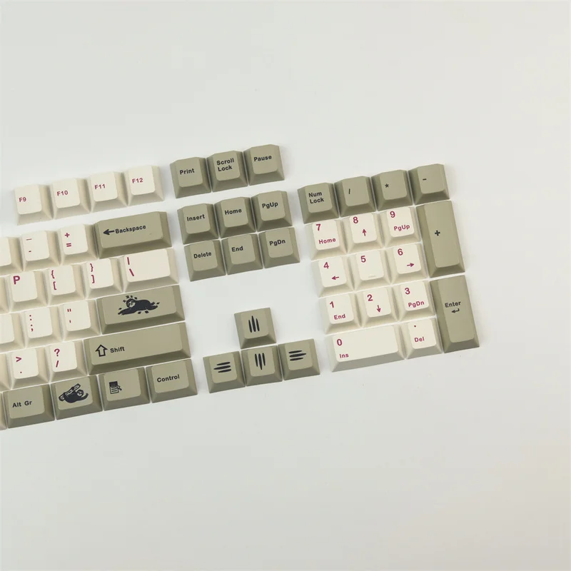 Gmk Sloth Keycaps Pbt Dye Sublimation Perfil Cherry Keycap com Barra de Espaço 7u 1.75u 2u Shift 1.5u Alt Conjunto - Imagem 5