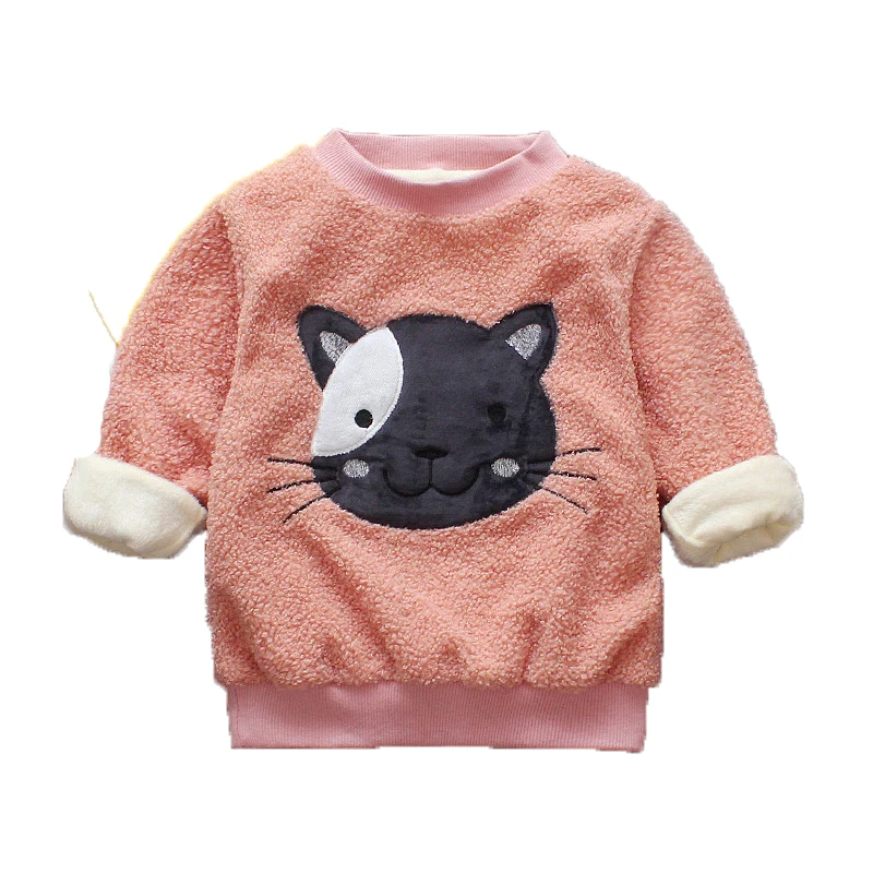 Детский флисовый свитер для девочек BibiCola теплый пуловер с изображением пчелы