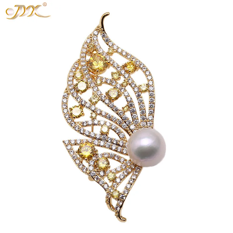 

JYX Romantic Butterfly Big Edison Pearl Brooch shinning zircon pins 13mm natural pearl Christmas Gift special brooches