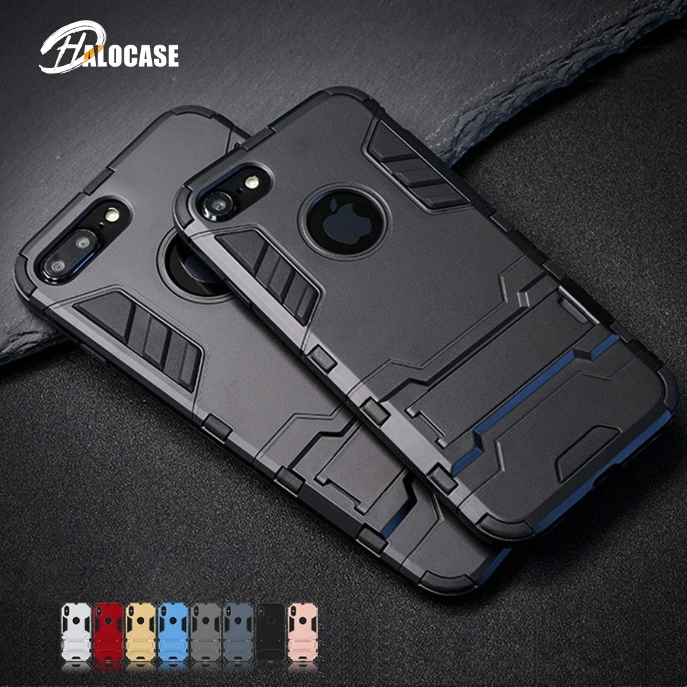 Роскошный бронированный чехол-подставка для телефона iPhone 7 8 6 6S Plus X S XS Гибридный