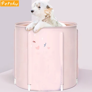 

Petshy Portable Pet Bath Tub Non-Slip Foldable Cat Dog Swimming Pool Dogs Bathtub Shower Washing Barrel Tub Dog Bath Tubs Clean