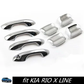 

NEW RIO X LINE Car Handle Cover Trim ABS Chromium Handle Bowl Cover Protector for KIA RIO X LINE 2017-2019