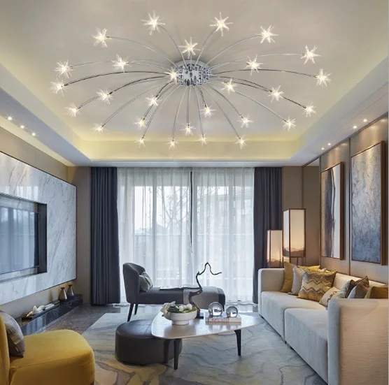 

Nordic warm bedroom lamp LED creative starry modern minimalist art living room lamp children's room ceiling lamp