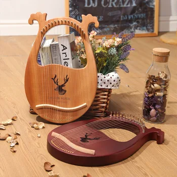 

16-string harp Portable Small Harp Mahogany Solid Harp Steel Strings Wood Musical Instrument Harp Musical Gift KLB40