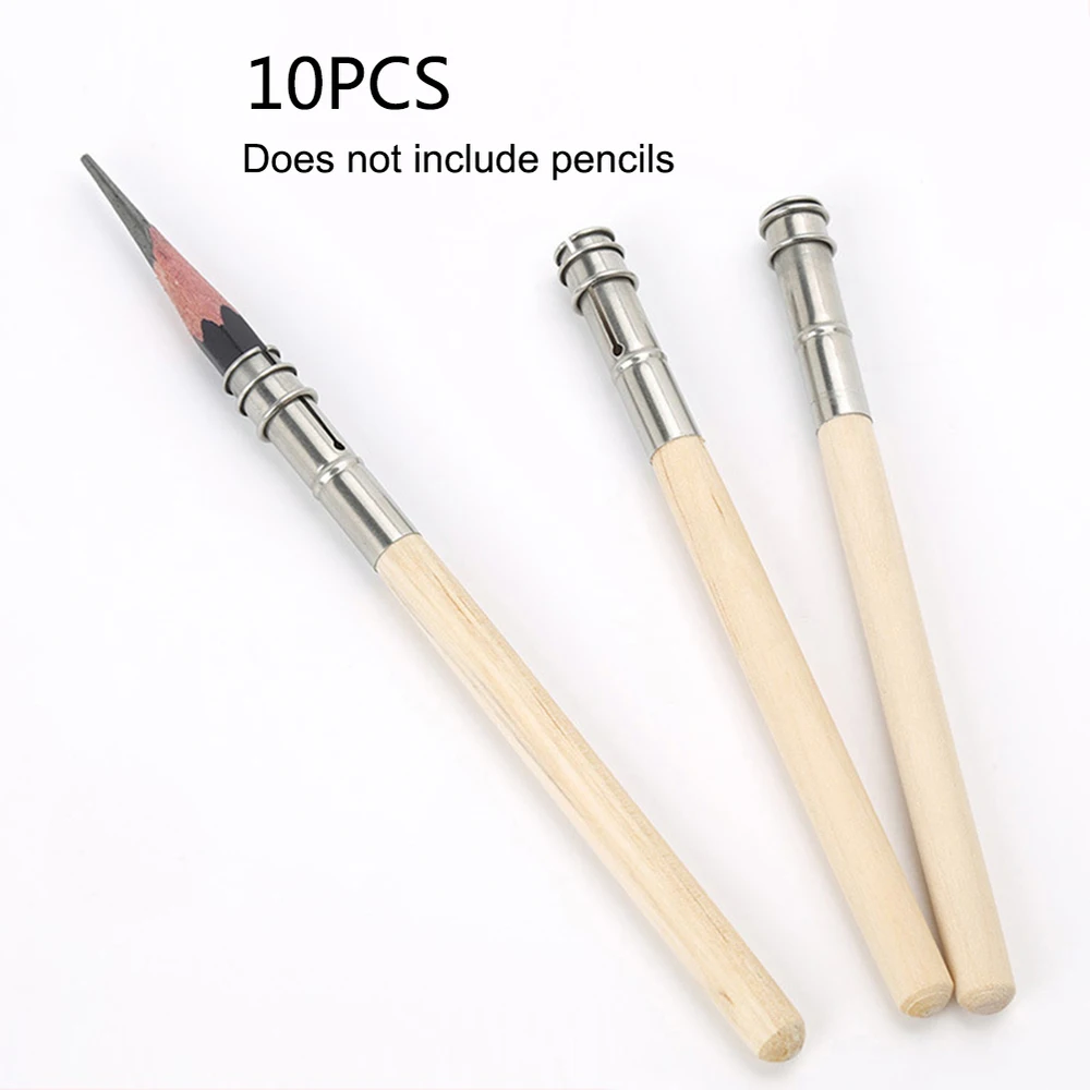 1 Pcs Pencil Extender Lengthener Wooden Holder Painting Drawing Tool Adjustable