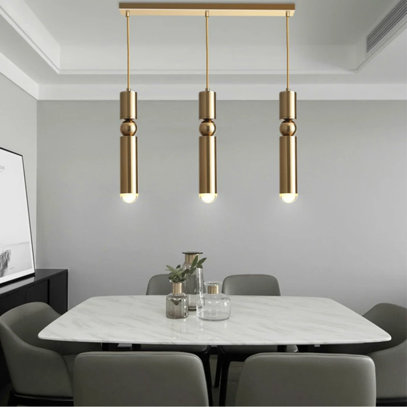 Простой позолоченный Железный подвесной светильник s для гостиной спальни учебы