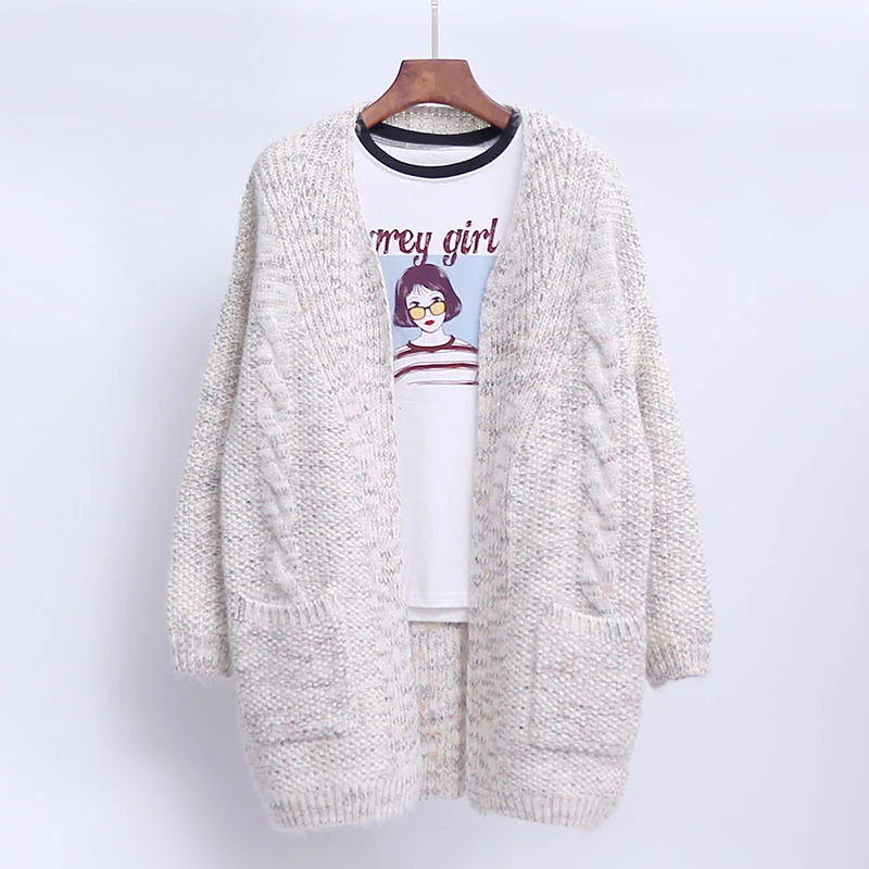 

The New Knitwear Cardigan Medium and long section Sweater Jacket Spring autumn New Korean Women's Loose Sweater Jacket