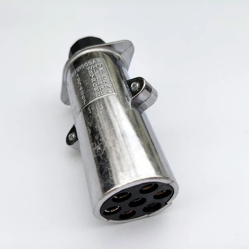 7 Pin 24V Metal Towing Towbar Trailer Truck Plug Socket Set Wiring Connectors Electric RV Parts Camper Caranvan Accessories