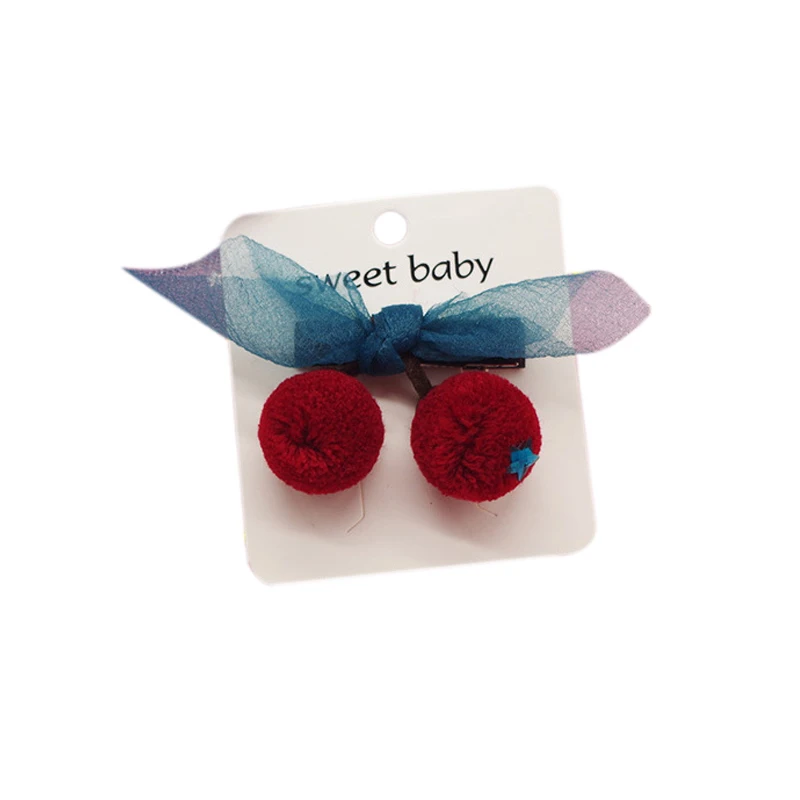 

New Baby Girl Hairpin Party Hair Bows Clips For Girls Hair Clips Cute Cherry Design Hair Pin Hairpin Hair Accessories u c