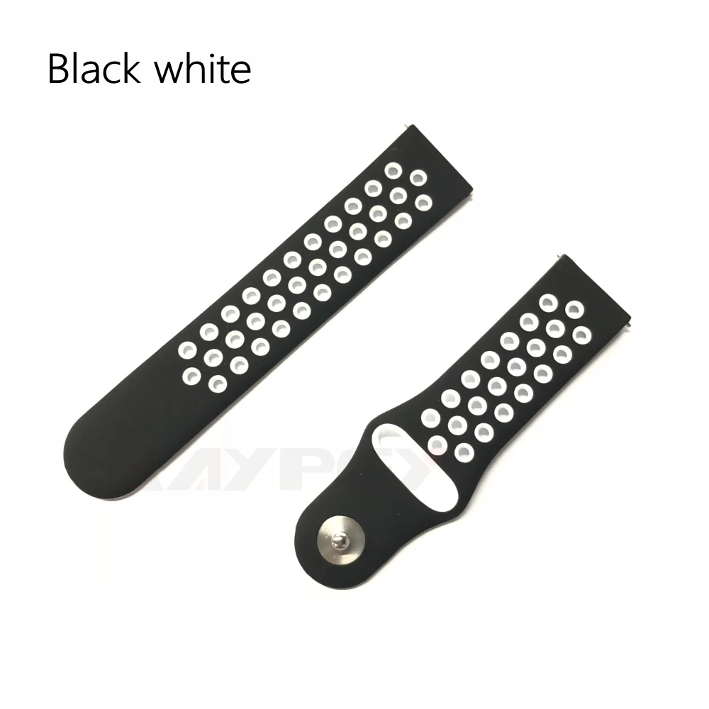 black white Качественный ремешок для часов Xiaomi Amazfit Pace силиконовый браслет на запястье для Huami Amazfit 2/2S Stratos Pace ремешок для часов - Цвет: black white