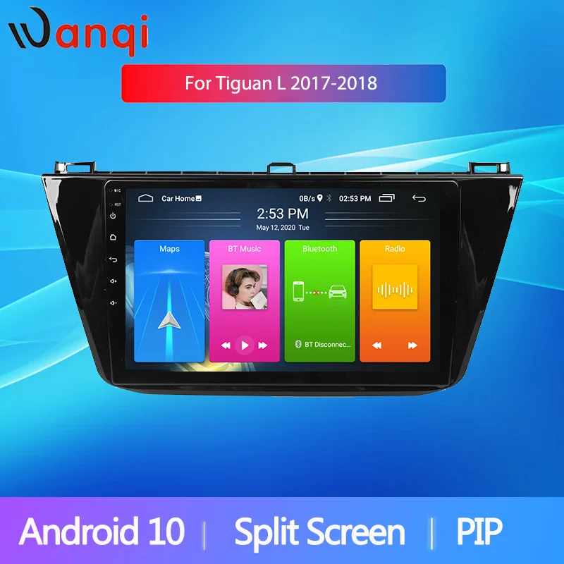 Wanqi Android 10 с разделенным экраном PIP RDS автомобильное радио для VM Tiguan L 2017 2018