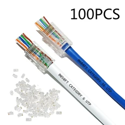 Connecteur de câble réseau modulaire 8P8C à passage d'extrémité RJ45, fiche CAT5E CAT6, 2021 pièces, nouveauté 100 