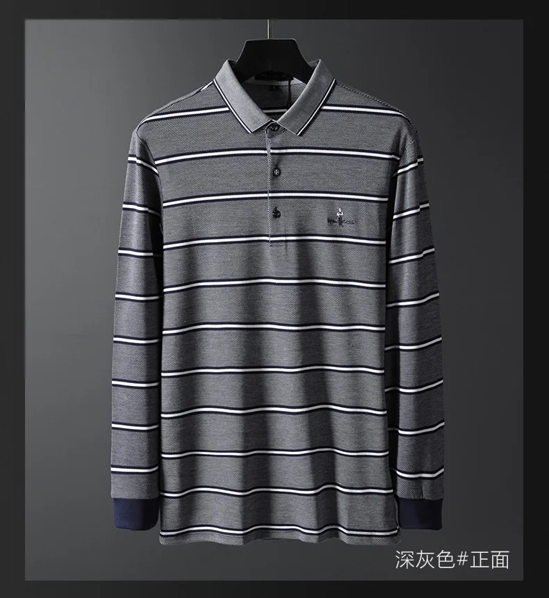 Высокое качество Топы И Футболки мужские поло рубашки бизнес мода осень Slim Fit стиль с длинным рукавом рубашки поло мужские Homme RF91765