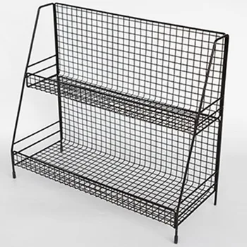 

High Quality Art Iron Makeup Storage Shelf Rack 2 Layers Home Kitchen Craft Room Organizer Home Storage Supplies
