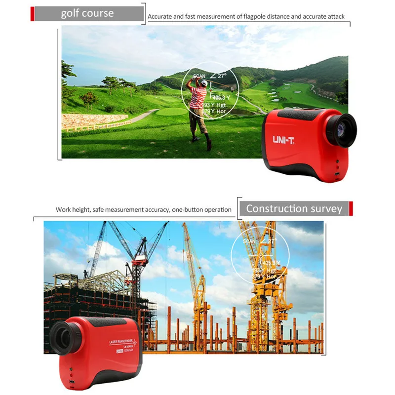 UNI-T 600 м 800 м 1000 м 1200 м 1500 м лазерный дальномер для гольфа LM600 лазерный дальномер телескоп измеритель расстояния угол высоты