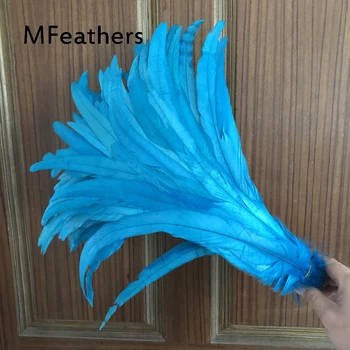

Wholesale 100PC Turquoise Blue Dyed Rooster Chicken Feathers 25-30CM 10-12" Natural Jewelry Crafts Making Accessorys Plume Pluma