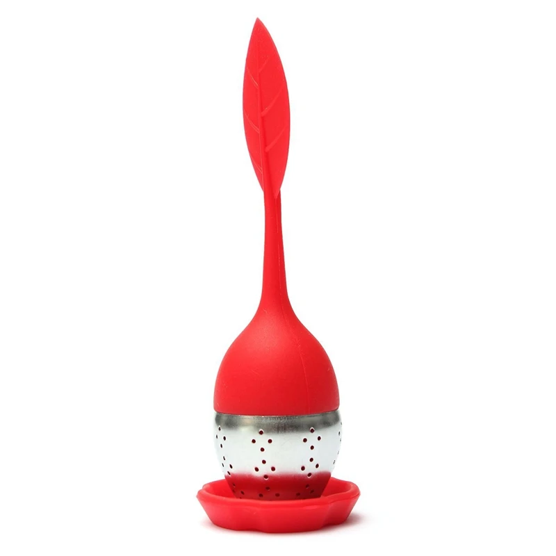 

Hot New Tea Infuser with Cover Strainer Stainless steel sheet-red