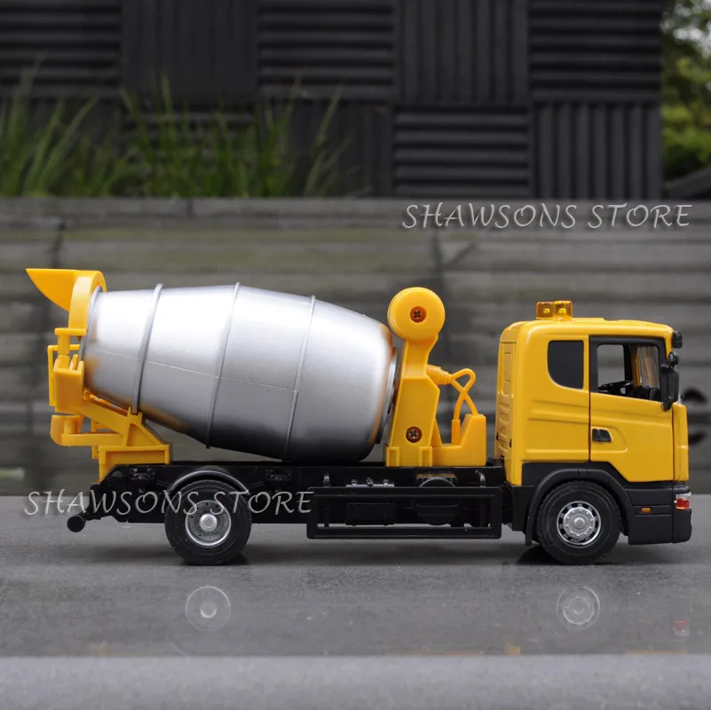 1:43 литая под давлением игрушка, модель автомобиля Scania T420 оттяните назад бетономешалка грузовик Реплика w/звук и свет