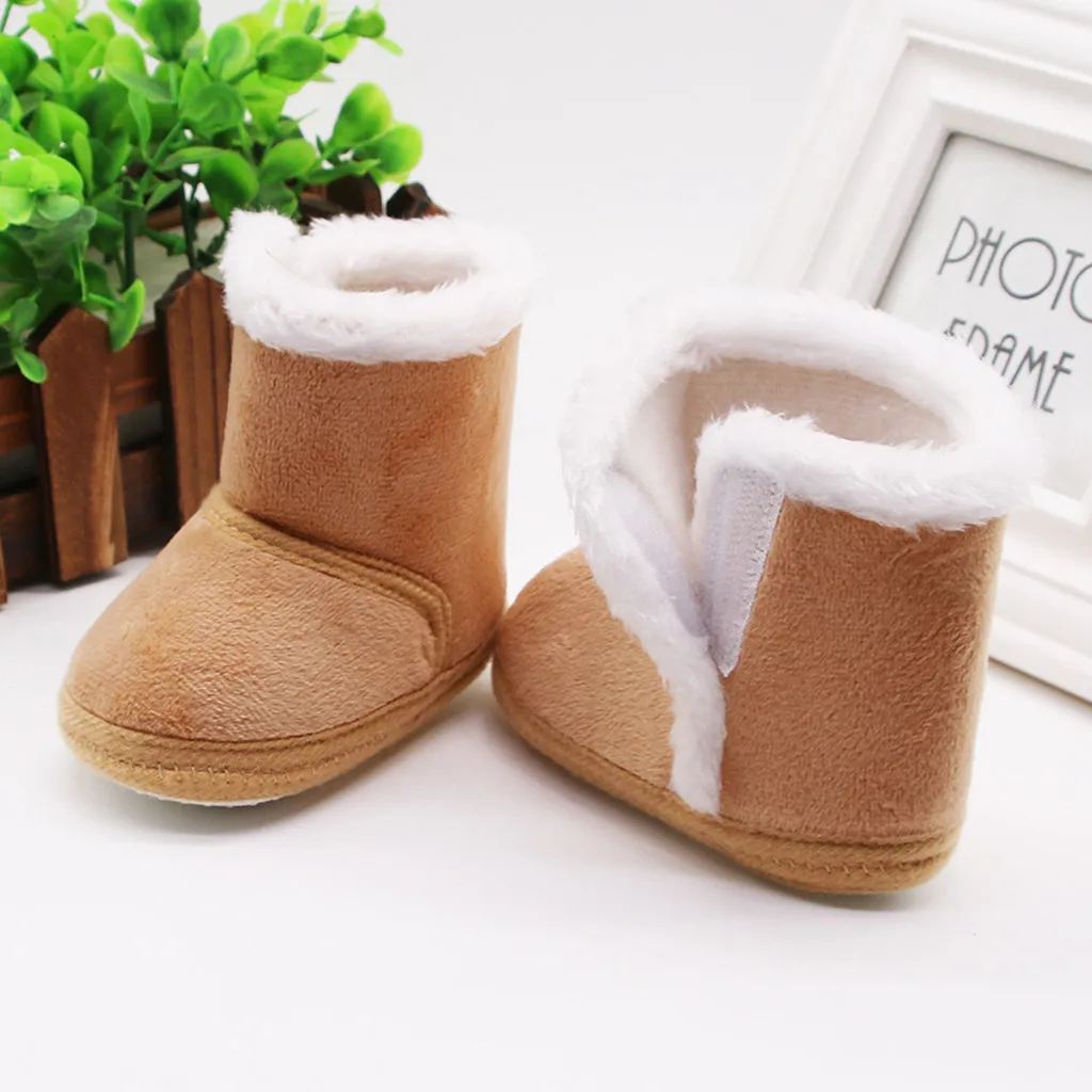 Детская обувь для девочек; зимние кашемировые плюшевые ботинки для новорожденных девочек; Теплая обувь с завязками; ботинки для малышей; buty zimowe niechodki;@ 45