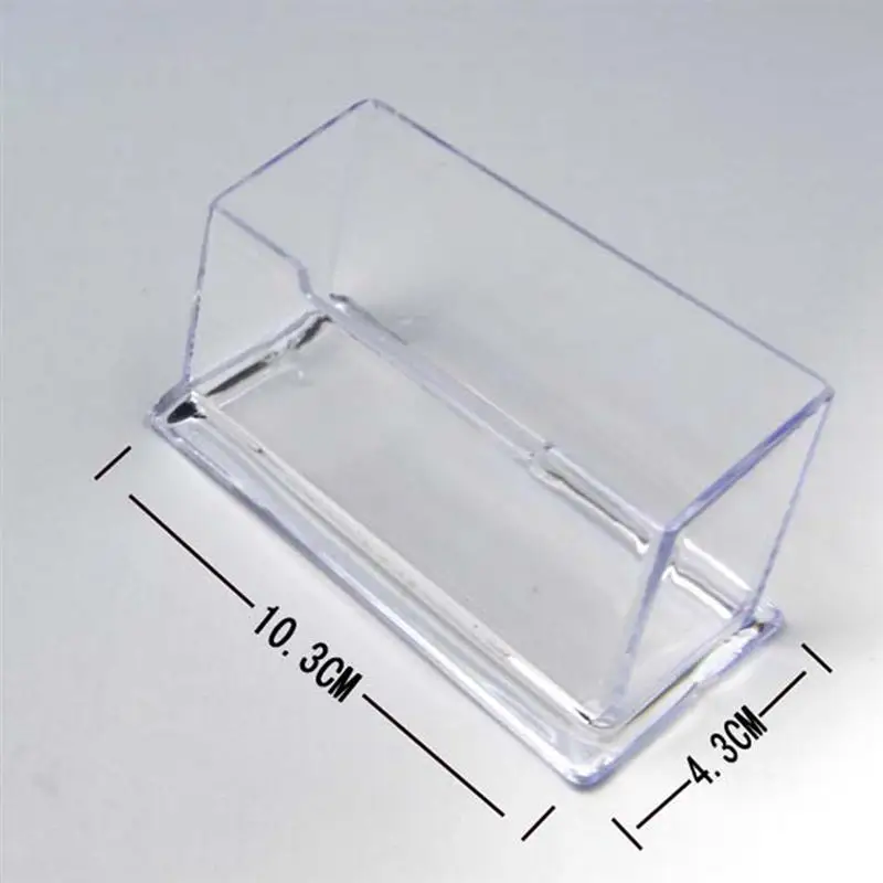 Transparent Business Card Case Plastic Desk Card Display Stand Box Storage Organizer for Office