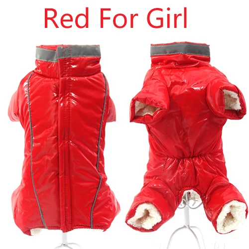 Зимняя одежда для собак, Толстая теплая меховая куртка для питомцев, светоотражающее водонепроницаемое пальто для маленьких собак, чихуахуа, французского бульдога, одежда для домашних животных - Цвет: Red-Girl
