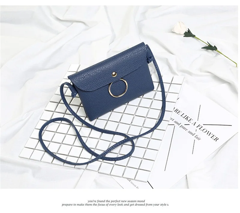 Drop Shipping Colorful Cellphone Bag Daily Use Card Holder Small Shoulder Bag for Women Fashion Pu Leather Young Girl Handbag