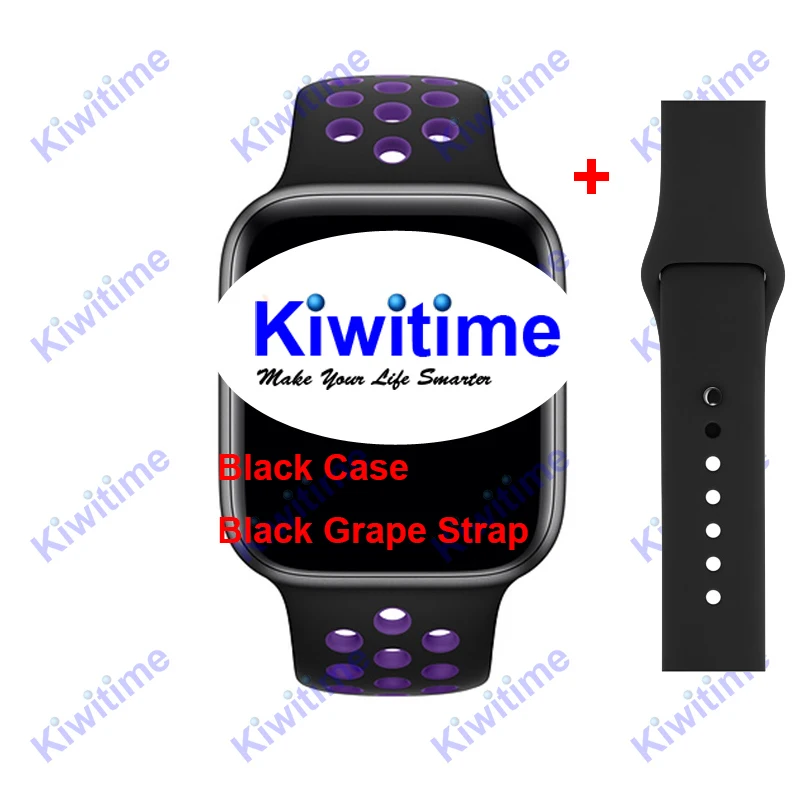 KIWITIME IWO 11 Pro gps Смарт часы 44 мм монитор сердечного ритма серии 5 Спортивные умные часы для Apple iOS 9 10 iPhone 8 Android телефон - Цвет: Black Grape
