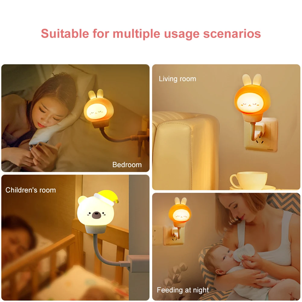 cat night light 2021 LED Chlidren USB Night Light Cute Cartoon Night Lamp Bear Remote Control for Baby Kid Bedroom Decor Bedside Lamp лампа член cat night light