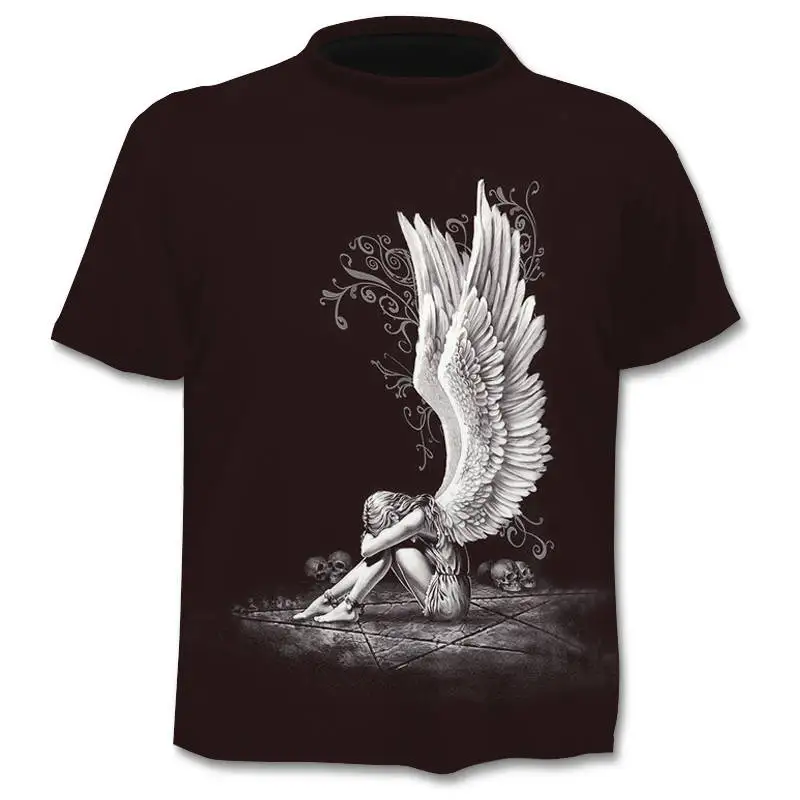 Men's 3D Skull T-Shirt Short Sleeve Terror Shirt Summer New T-Shirt 3D Funny Punk Style Men's Camisetta