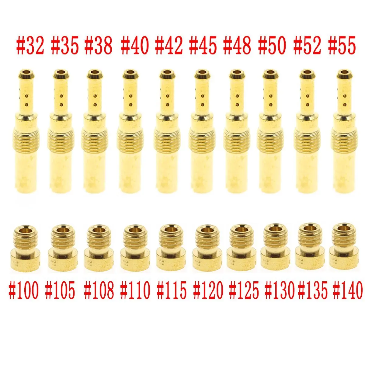 

10pcs Set Slow Jet (32 to 55) For CB400 CVK26/30 Universal Pilot Jet (100#-140#)