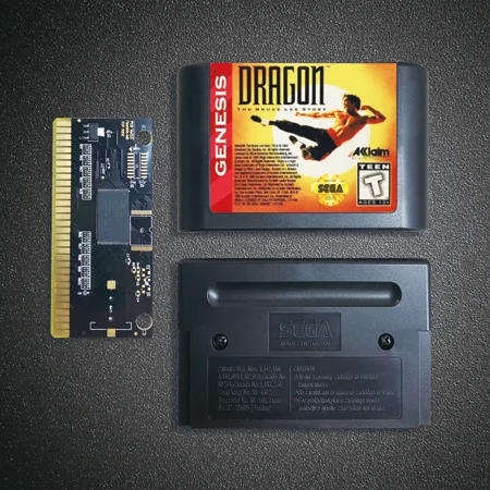 Картридж для игровой консоли Sega Megadrive Genesis с изображением дракона Брюса Ли Story - 16