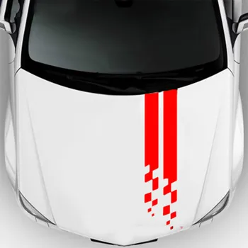 

1PS Engine Cover Car Styling DIY Stripe Sticker Funny fashion Waterproof Cover Scratches Bumper Windshield Decoration PVC