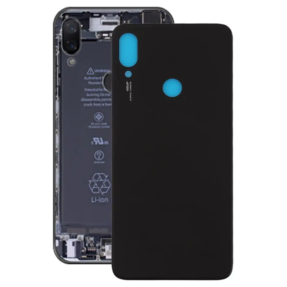 Черный Задняя крышка батареи для Xiaomi Redmi Note 7 7 Pro Android Запасные части мобильного телефона - Цвет: Черный