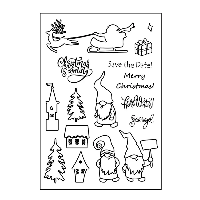 

Santa Claus Transparent Stamp Merry Christmas Clear Stamps Rubber Seal for DIY Scrapbooking Card Making Photo Album Crafts Decor